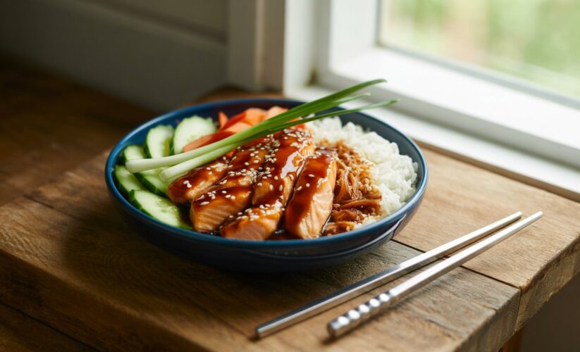 Ninja Air Fryer Teriyaki Salmon Bowl