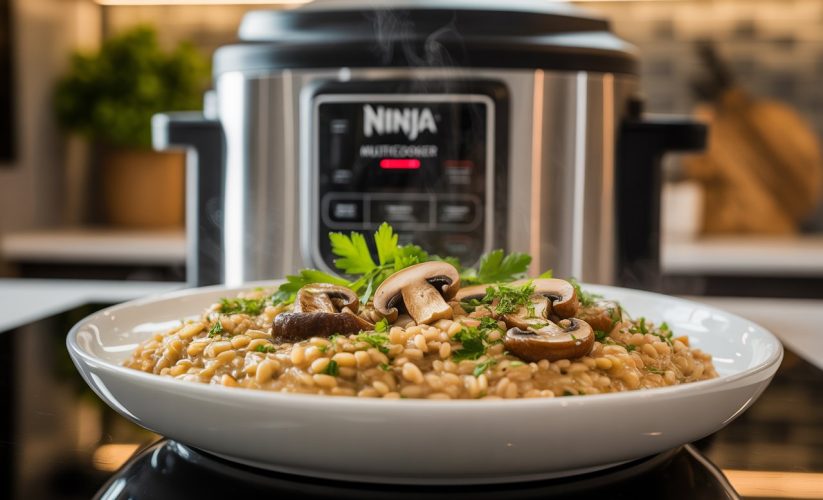 Ninja Multicooker Farro Risotto with Mushrooms Recipe