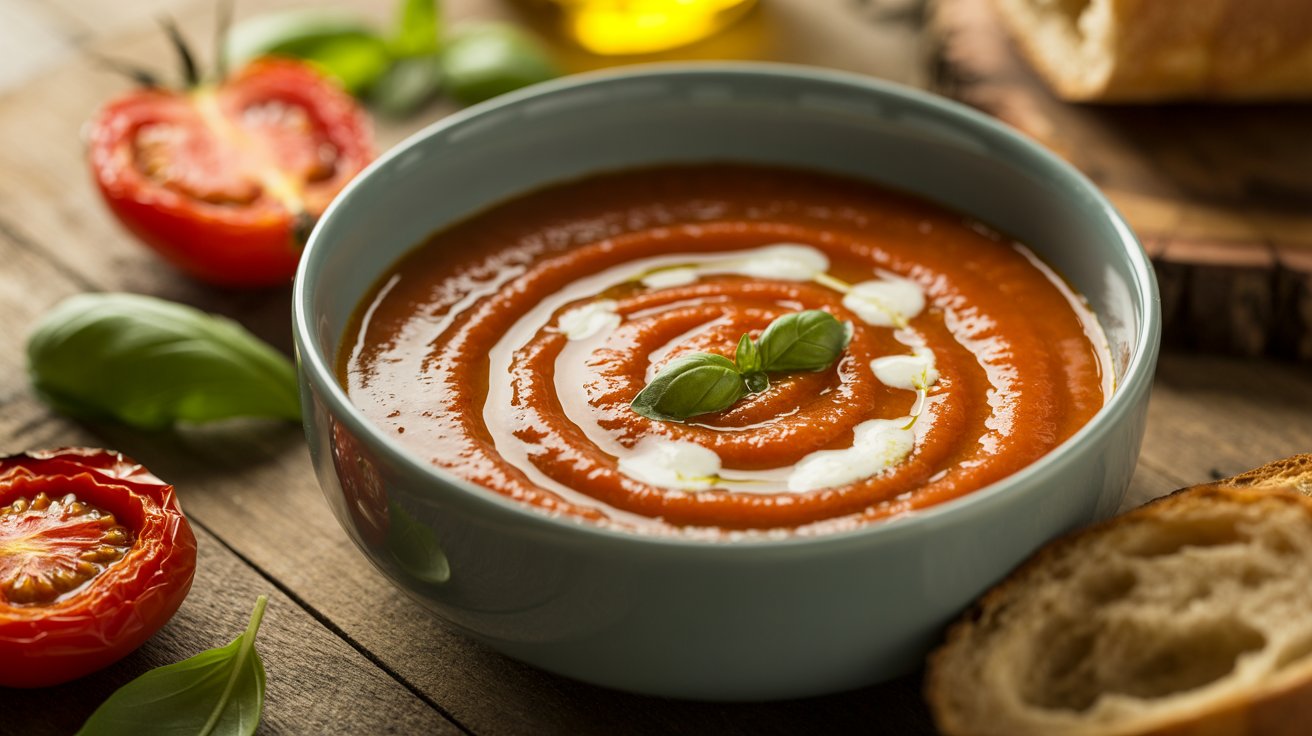 Roasted Tomato Basil Soup in a Ninja Blender