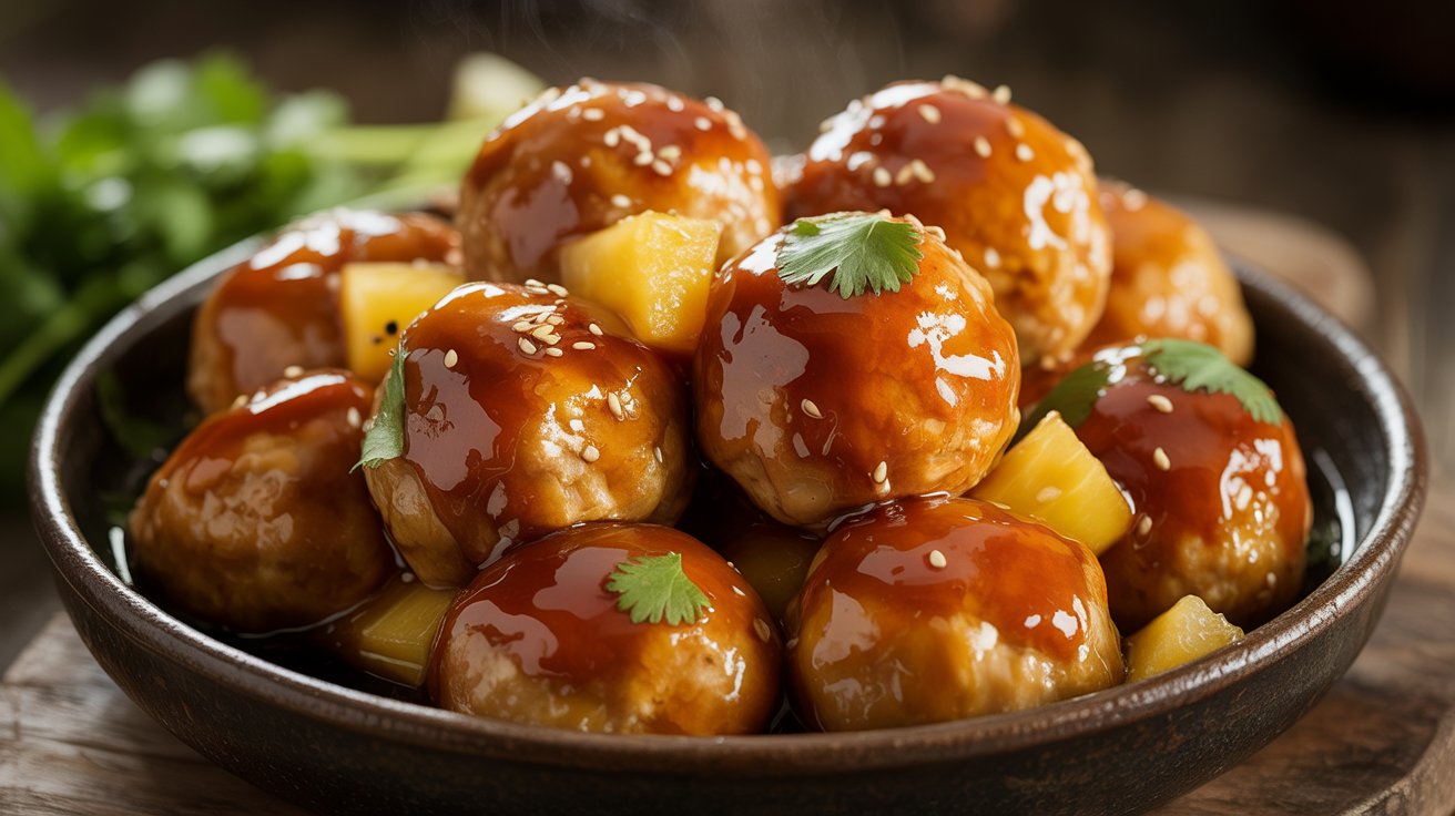pineapple teriyaki meatballs