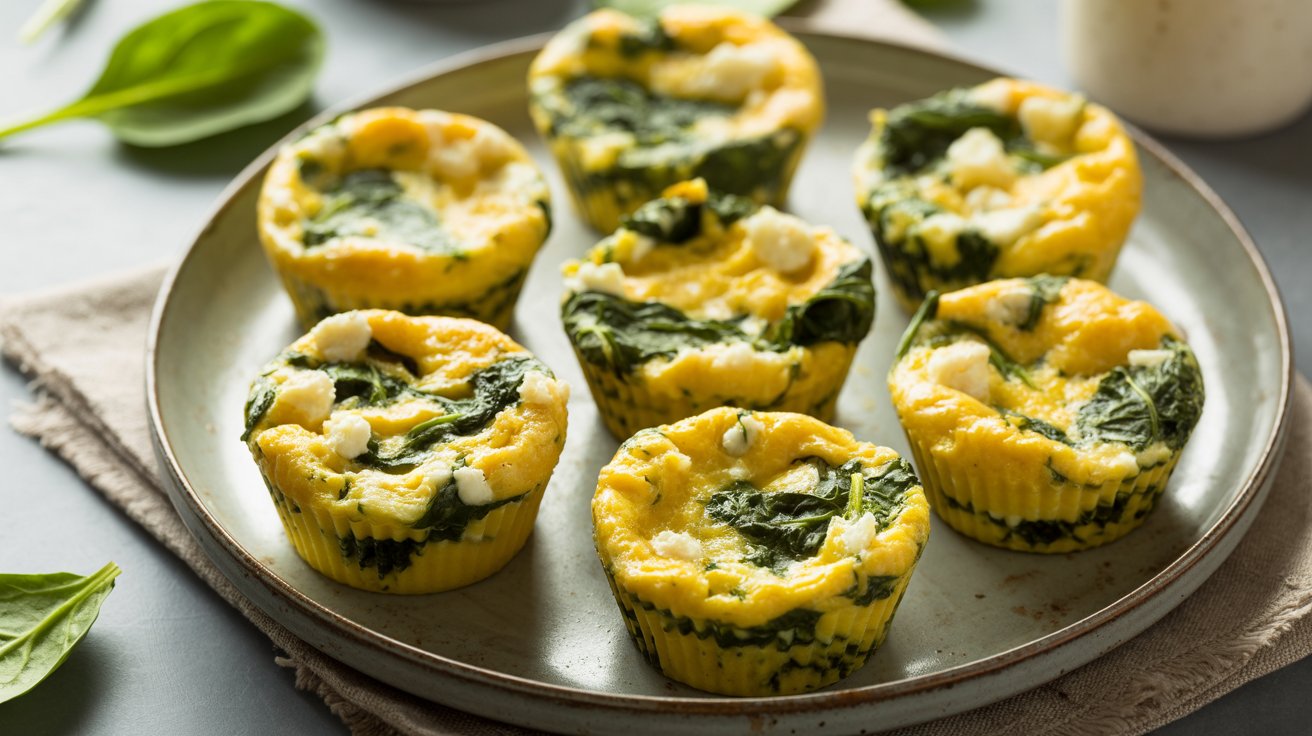 egg bites with spinach and feta