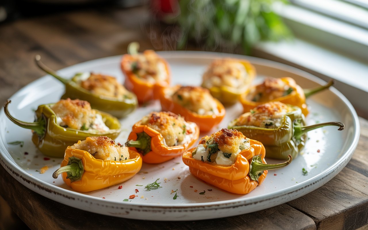 Ninja Air fryer stuffed mini peppers