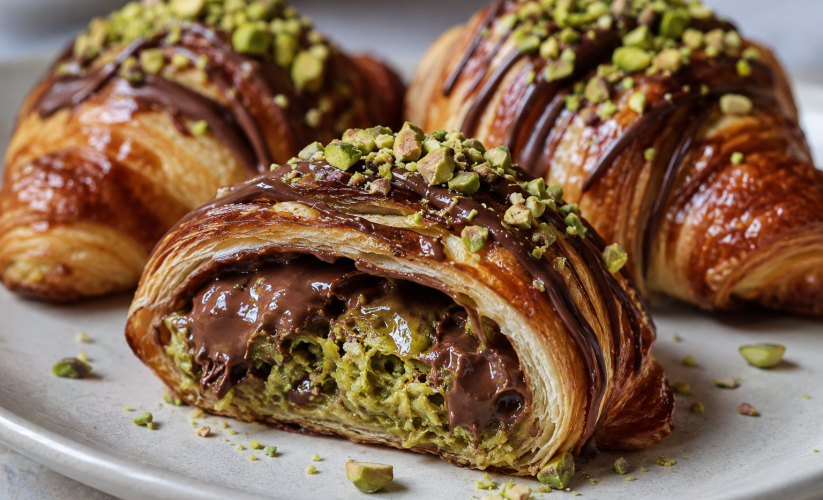 Ninja Air Fryer Dubai Chocolate Croissants