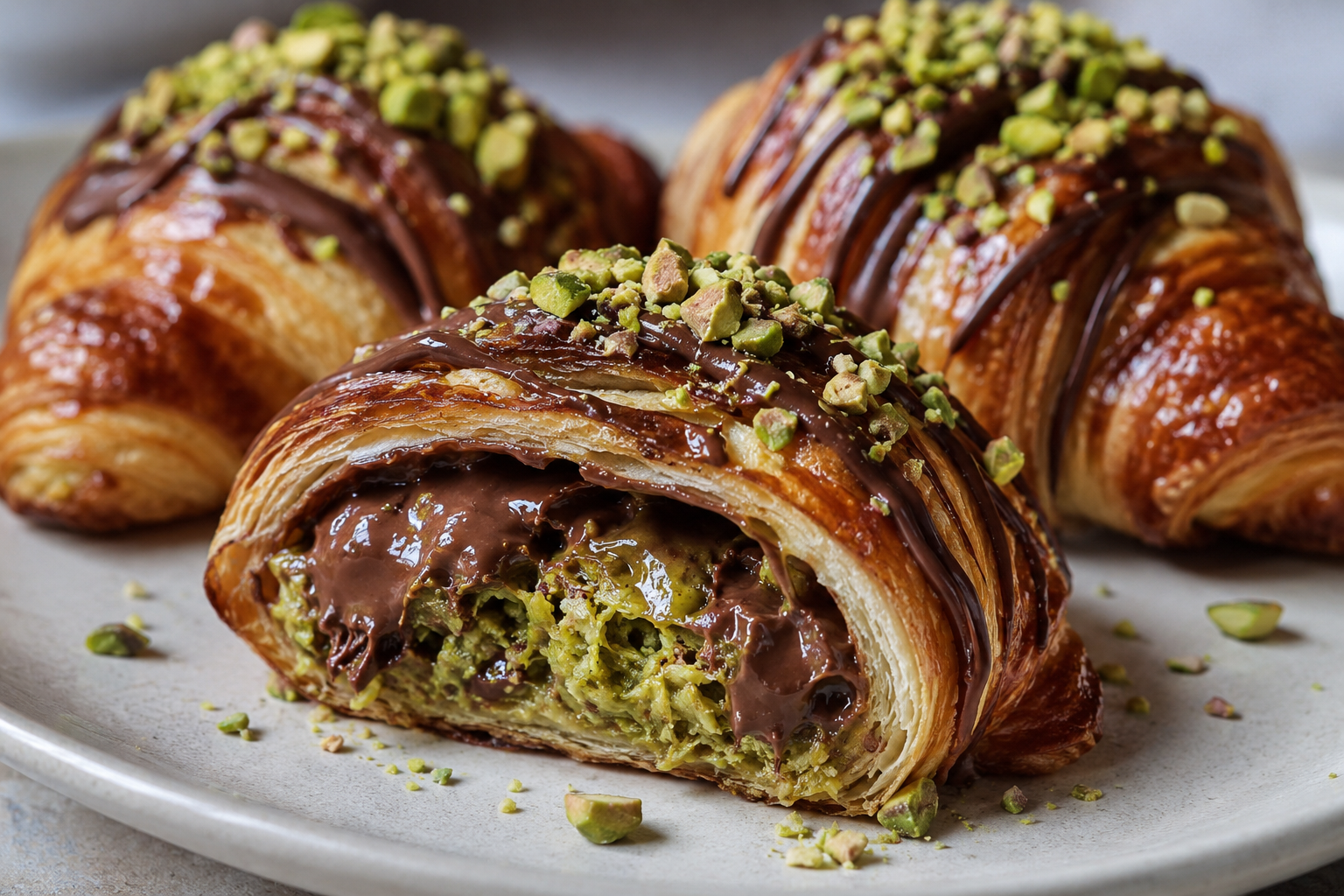 Ninja Air Fryer Dubai Chocolate Croissants